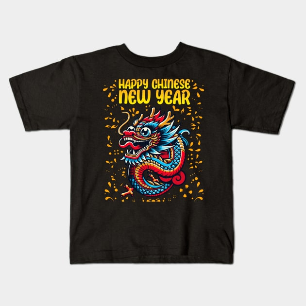 Majestic 2024 Dragon - Lunar New Year Celebration Design Kids T-Shirt by star trek fanart and more